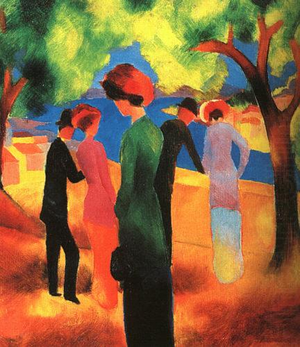 August Macke Woman in a Green Jacket china oil painting image
